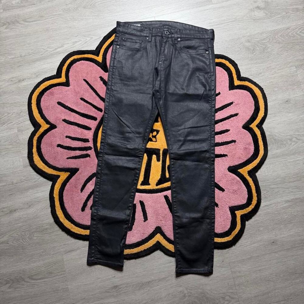 G-Star Raw Revend Skinny Wax Coated Denim Jeans Size 32x32 Black